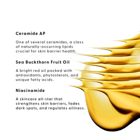 Stratia Lipid Gold ingredient visual with ceramides illustration for skin-repair benefit