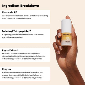 Stratia Lipid Gold ingredient label showing key lipids and peptides
