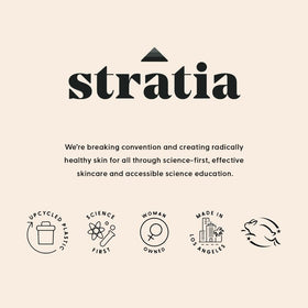 Stratia product in bathroom setting showing daily routine compatibility and calm