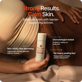STRAWBERRY active ingredients list highlighting glycolic lactic salicylic acids for targeted exfoliation