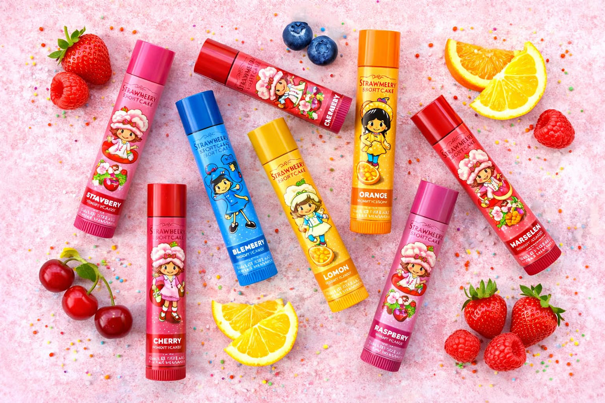 Strawberry Shortcake tube inside a purse showing grab-and-go hydration