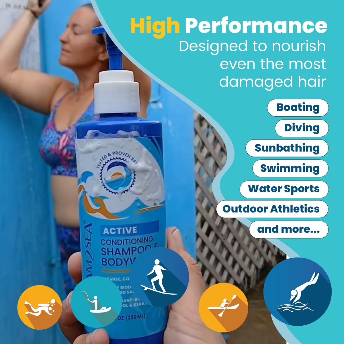 STREAM 2 SEA bottle highlighting recycled and sugarcane resin packaging benefit