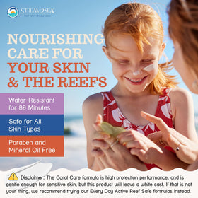 STREAM 2 SEA ingredient label highlighting reef-safe nutrients and certifications