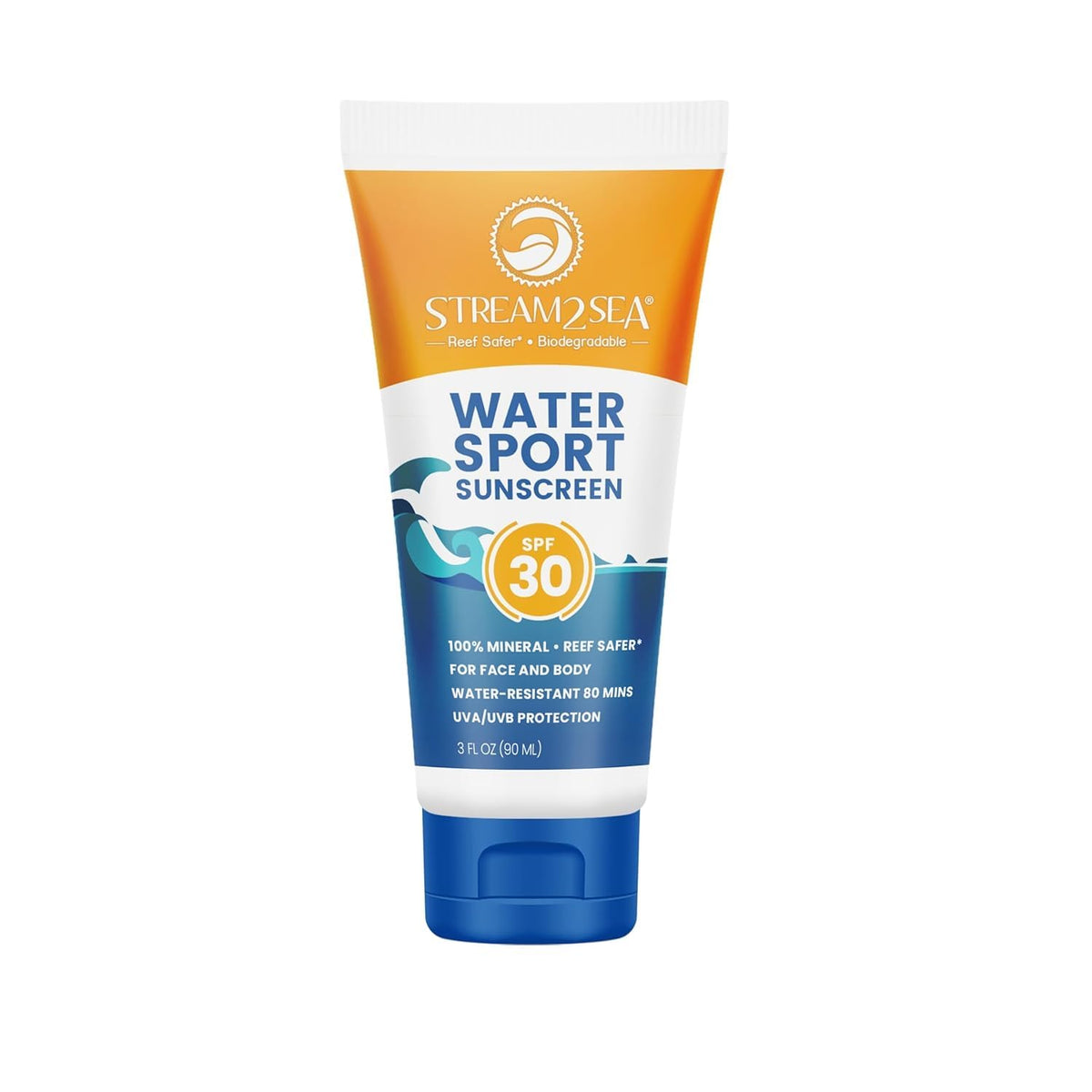 STREAM 2 SEA front packaging showing SPF 30 and reef safe benefits