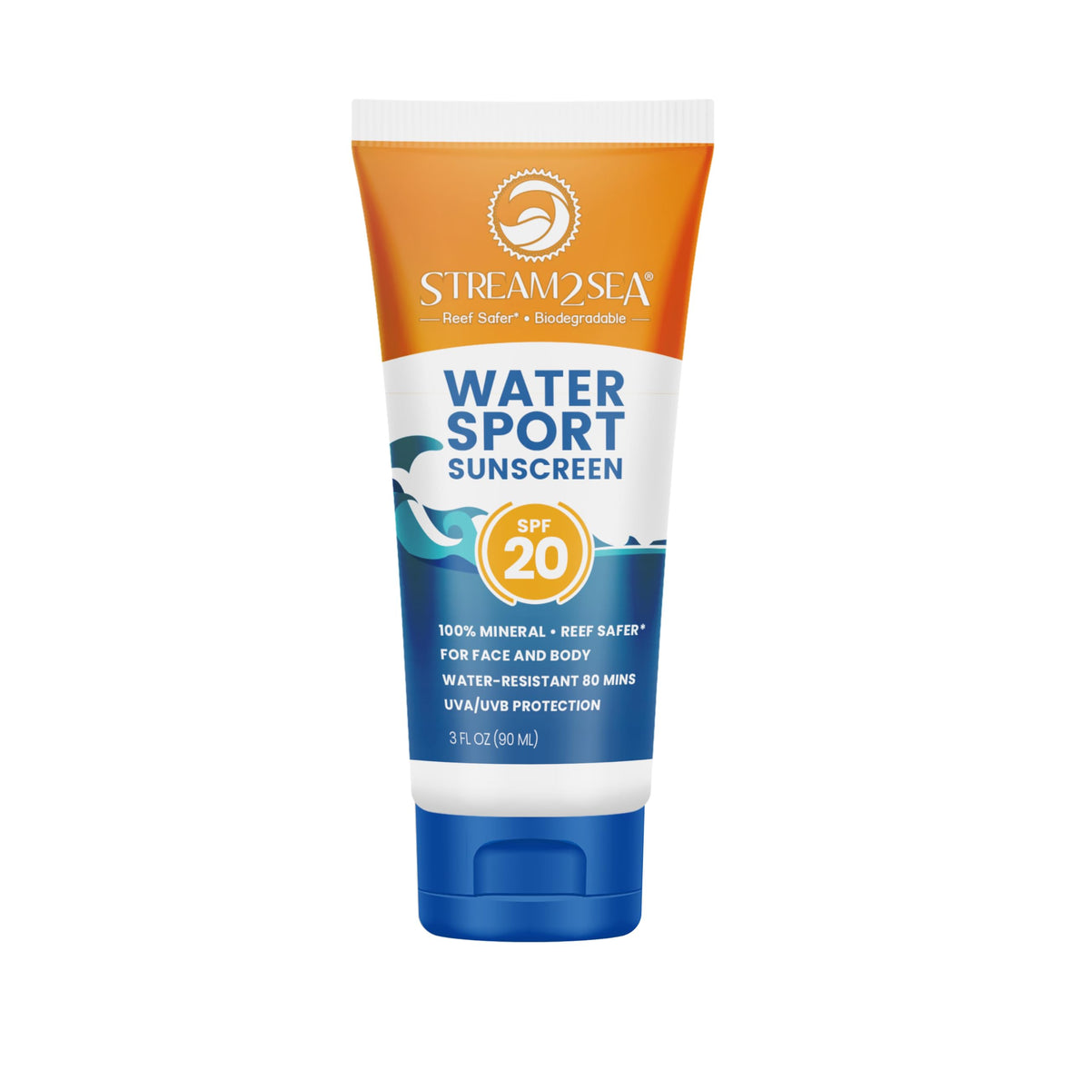 STREAM 2 SEA front packaging showing SPF 20 and reef-safe benefit