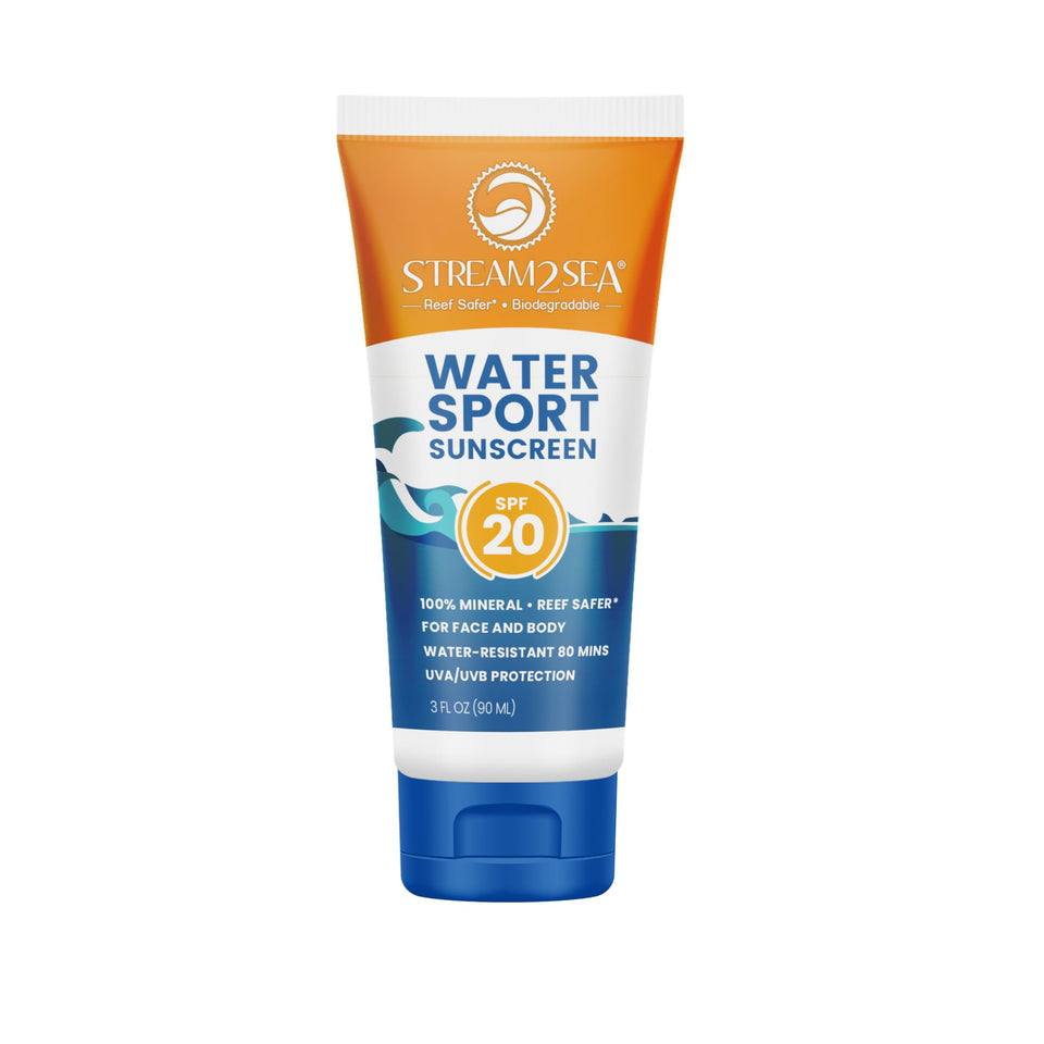 STREAM 2 SEA front packaging showing SPF 20 and reef-safe benefit