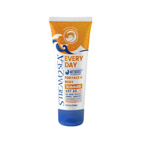 STREAM 2 SEA front tube showing golden glow label and SPF benefit