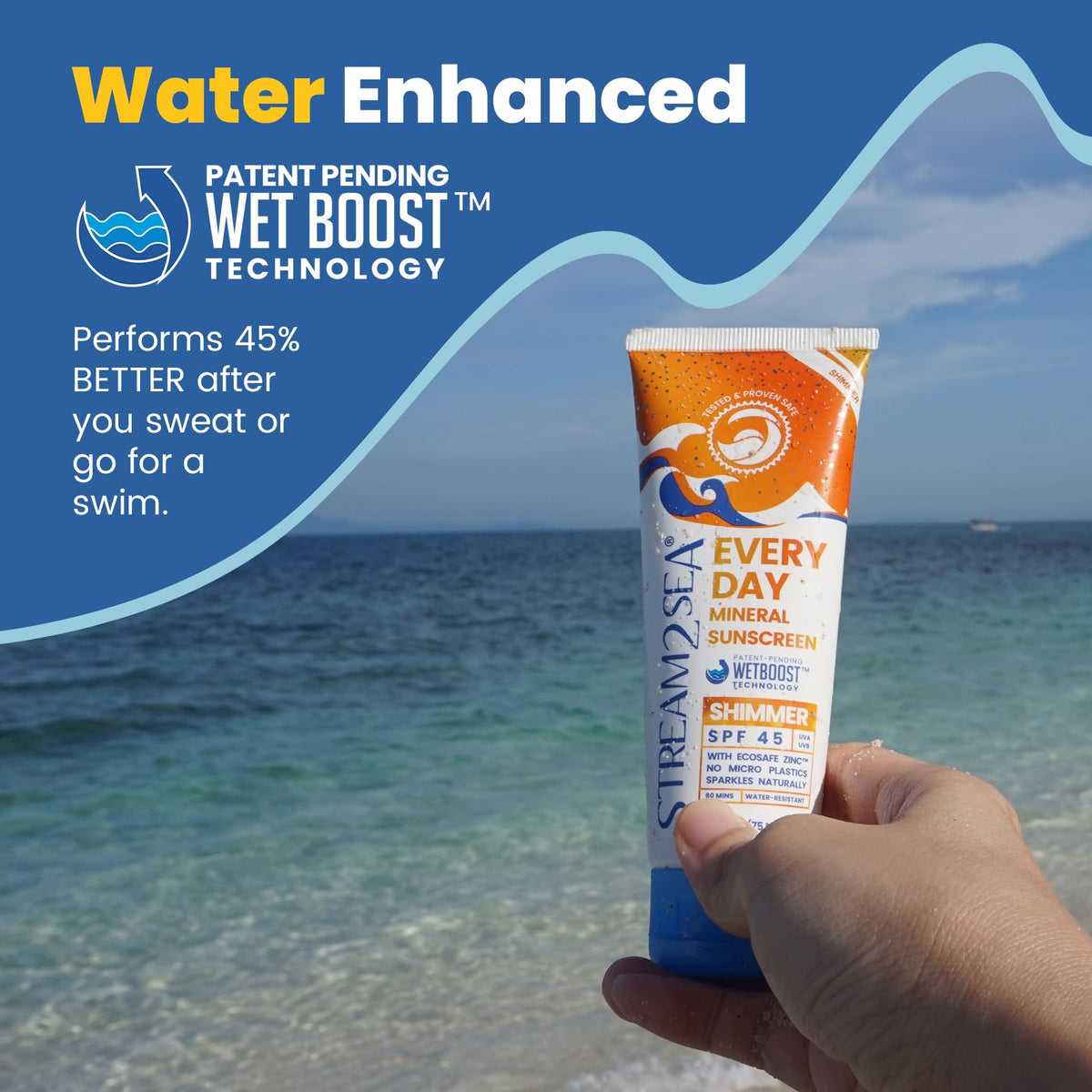 STREAM 2 SEA sunscreen worn while snorkeling protecting skin outdoors