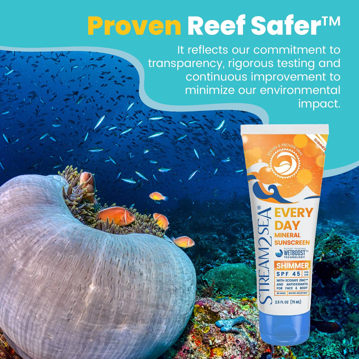 STREAM 2 SEA ingredient label close-up showing clean formulation