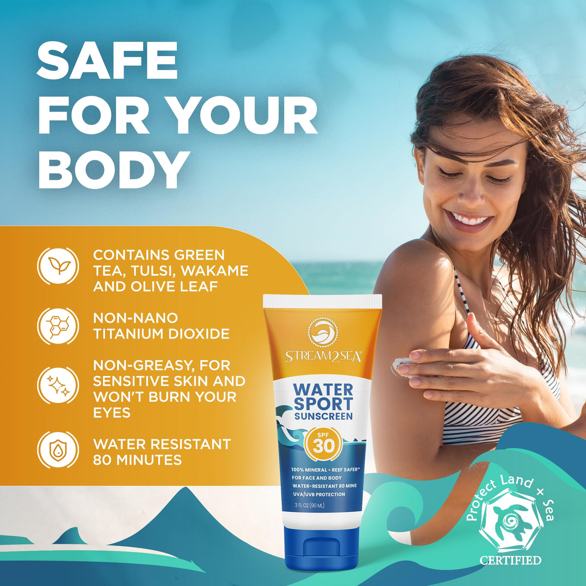 STREAM 2 SEA mineral sunscreen SPF 20 pump offering broad-spectrum protection