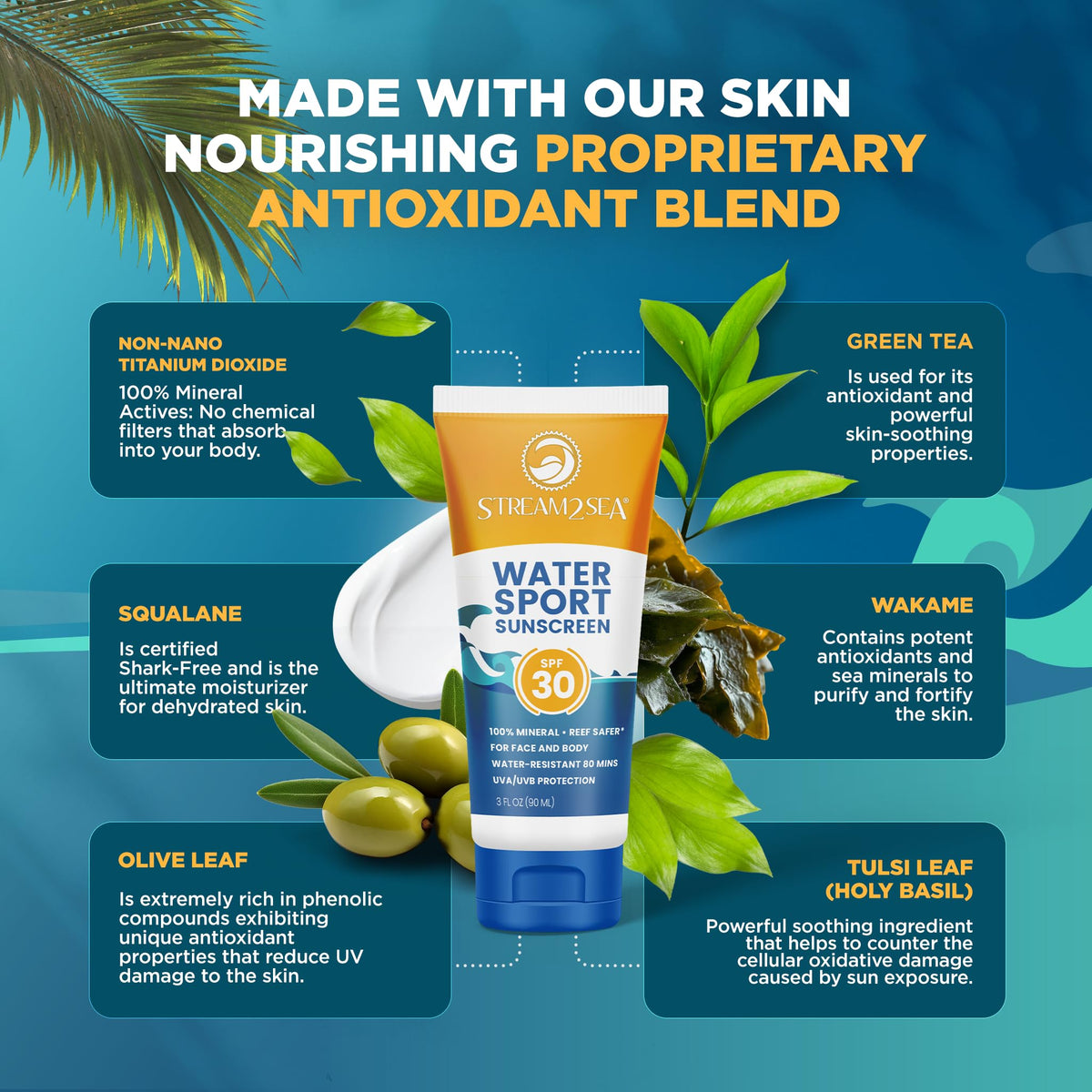 STREAM 2 SEA tube close-up highlighting sugarcane-resin sustainable packaging