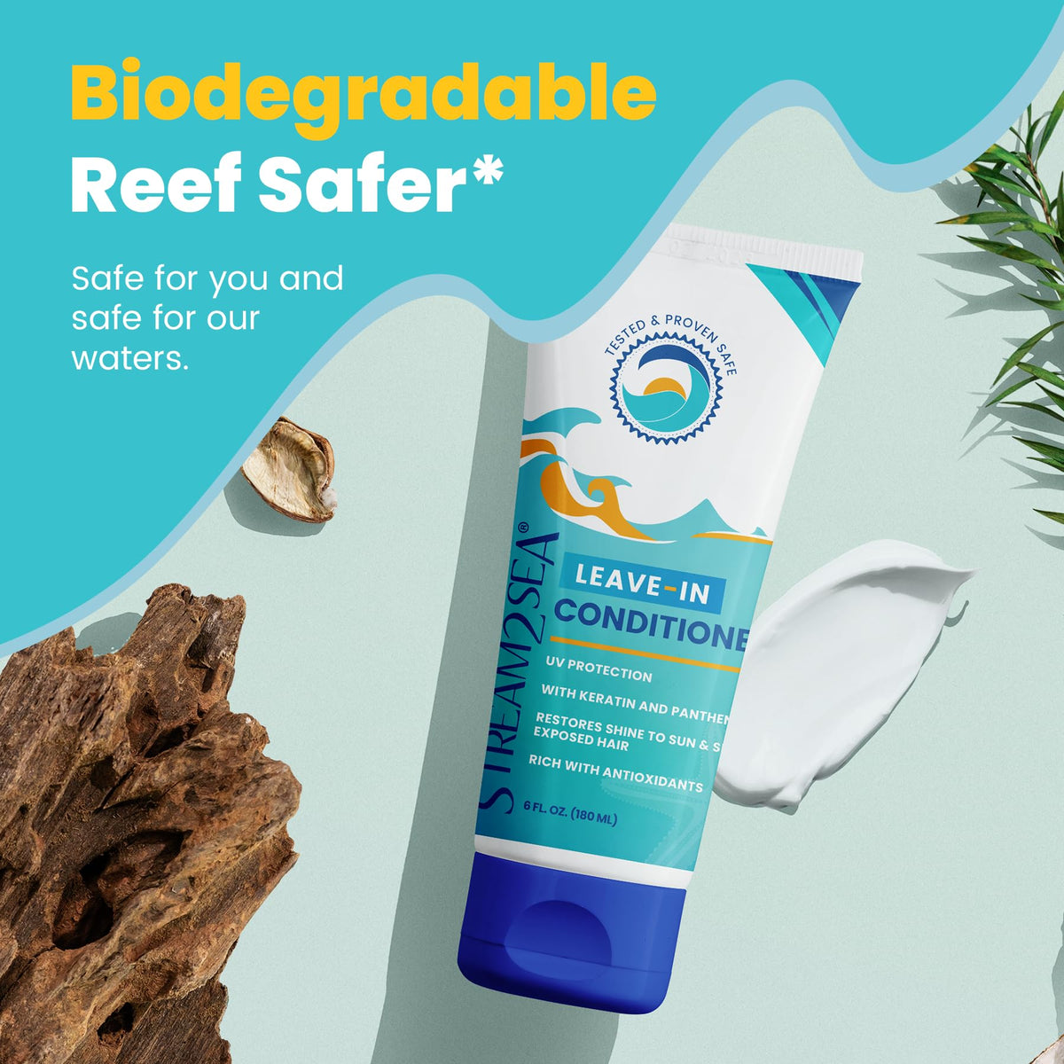 STREAM 2 SEA treated hair after use showing smoother shinier strands