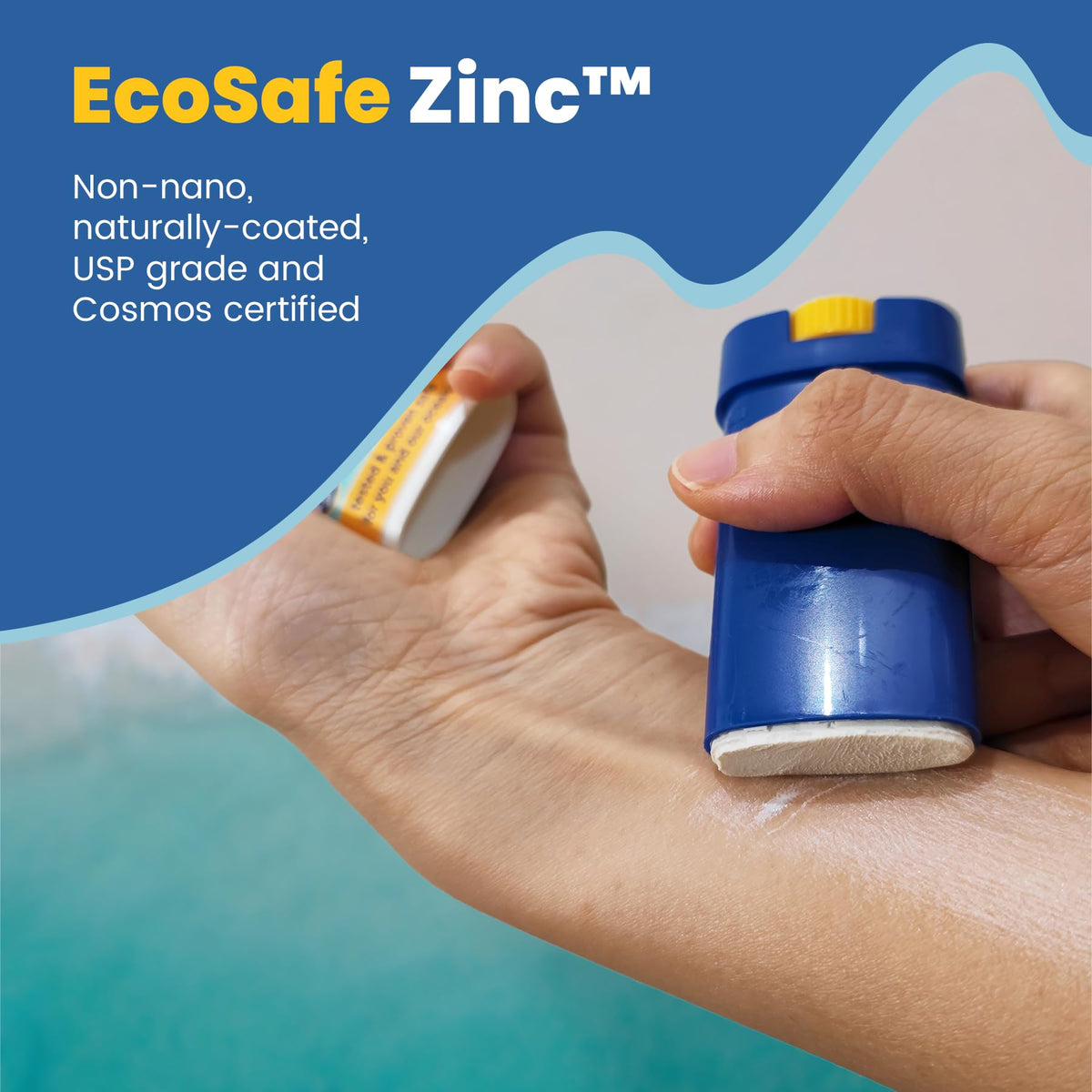 STREAM 2 SEA ingredients label highlighting non-nano zinc and titanium dioxide benefit
