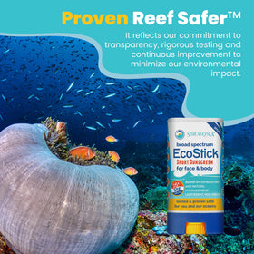 STREAM 2 SEA EcoStick beside coin for size comparison and travel-friendly benefit