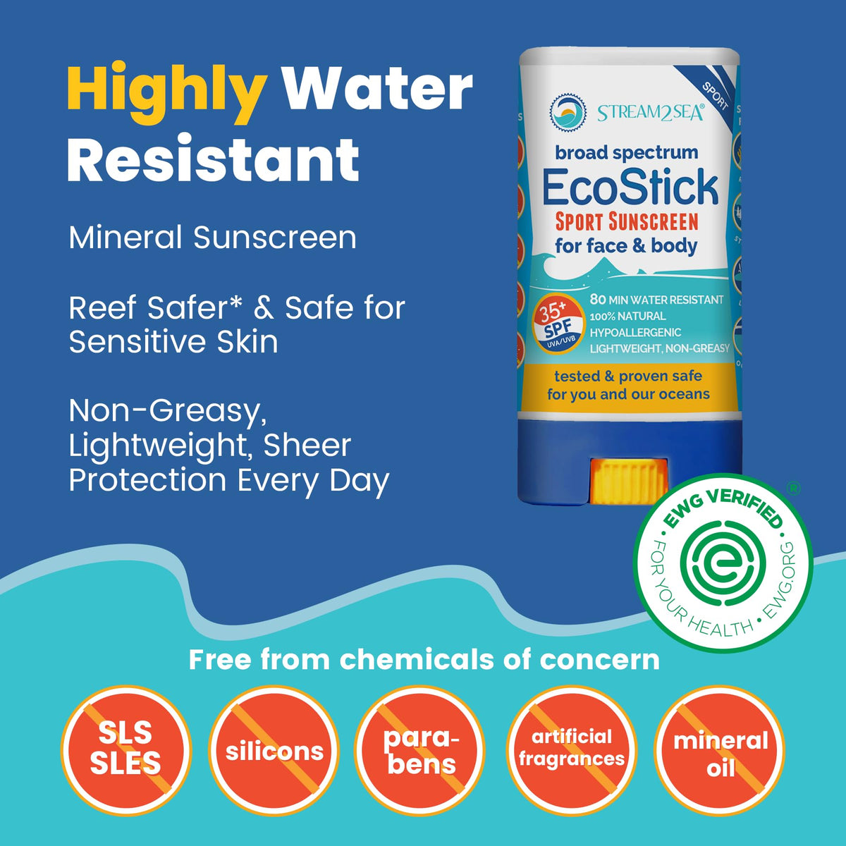 STREAM 2 SEA close-up of stick texture showing smooth mineral formula benefit