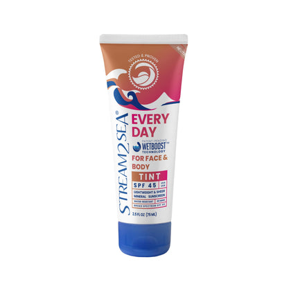 STREAM 2 SEA front packaging showing SPF 45 and tint for reef-safer protection