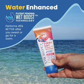 STREAM 2 SEA sunscreen on a swimmer at the beach showing reef-safe use