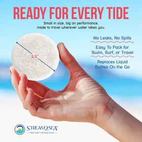 STREAM 2 SEA lather on hands demonstrating gentle cleansing foam