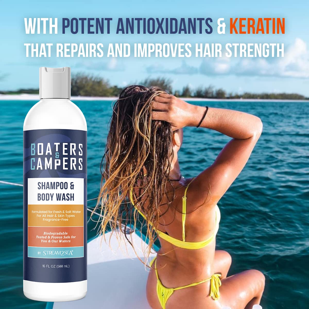 STREAM 2 SEA shampoo lather texture demonstrating gentle cleansing