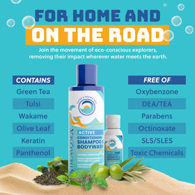 STREAM 2 SEA packed in travel kit illustrating space-saving and TSA-friendly benefit