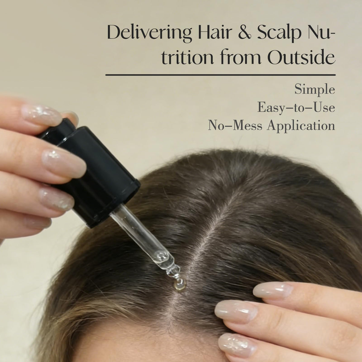 STREBAN black serum droplet close-up showing concentrated nourishing texture