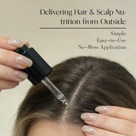 STREBAN black serum droplet close-up showing concentrated nourishing texture