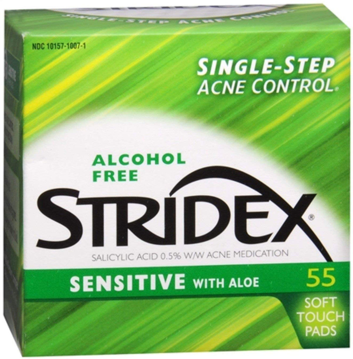 Stridex front packaging showing pads and gentle acne care