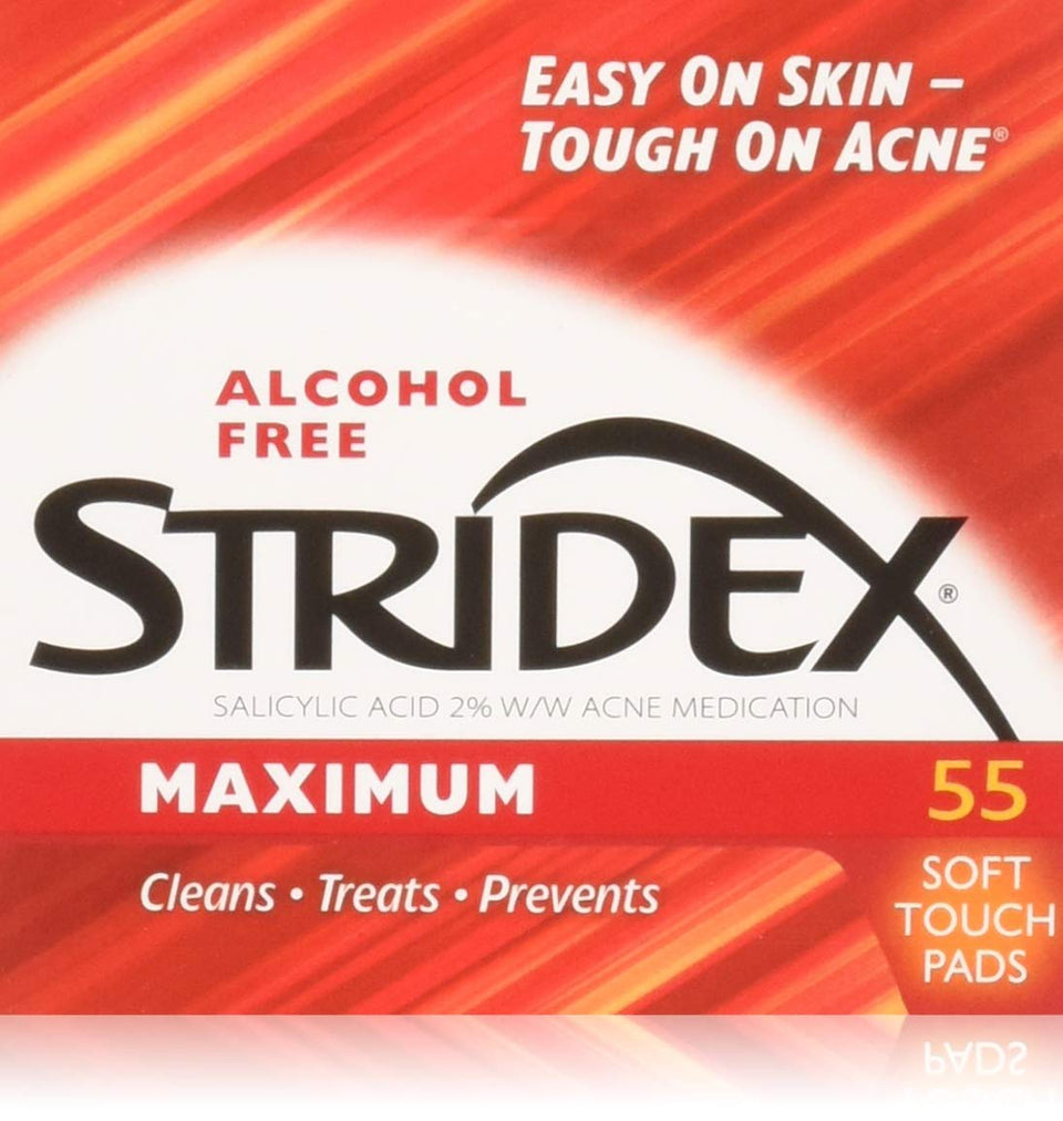Stridex jar front packaging showing label and three-pack value benefit
