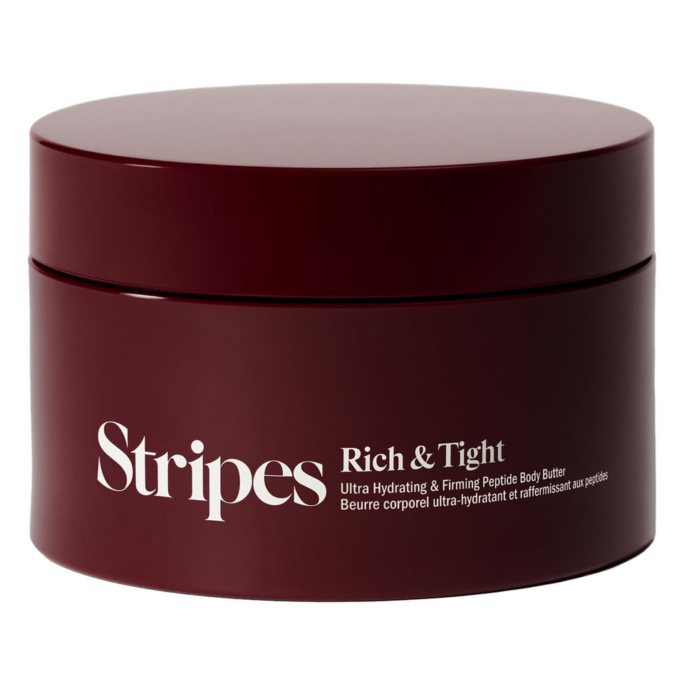 STRIPES product tub front view showing label and size for quick identification