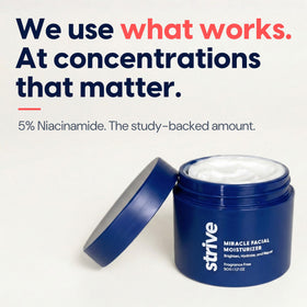 Strive application on hand demonstrating quick spreadability and hydration
