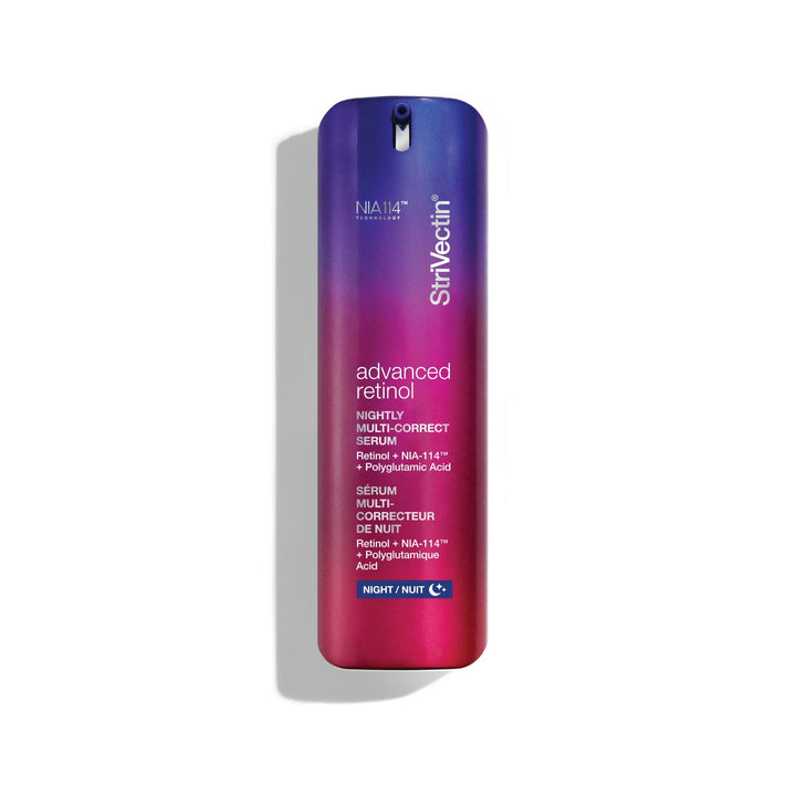 StriVectin front bottle view showing sleek packaging and visible benefits
