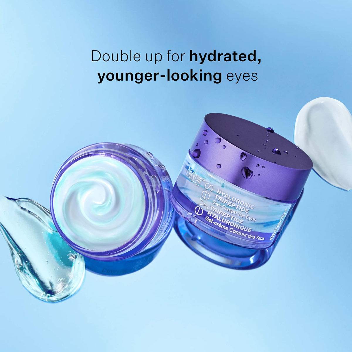 StriVectin swirled texture close-up shows dual-phase formula delivering cooling hydration