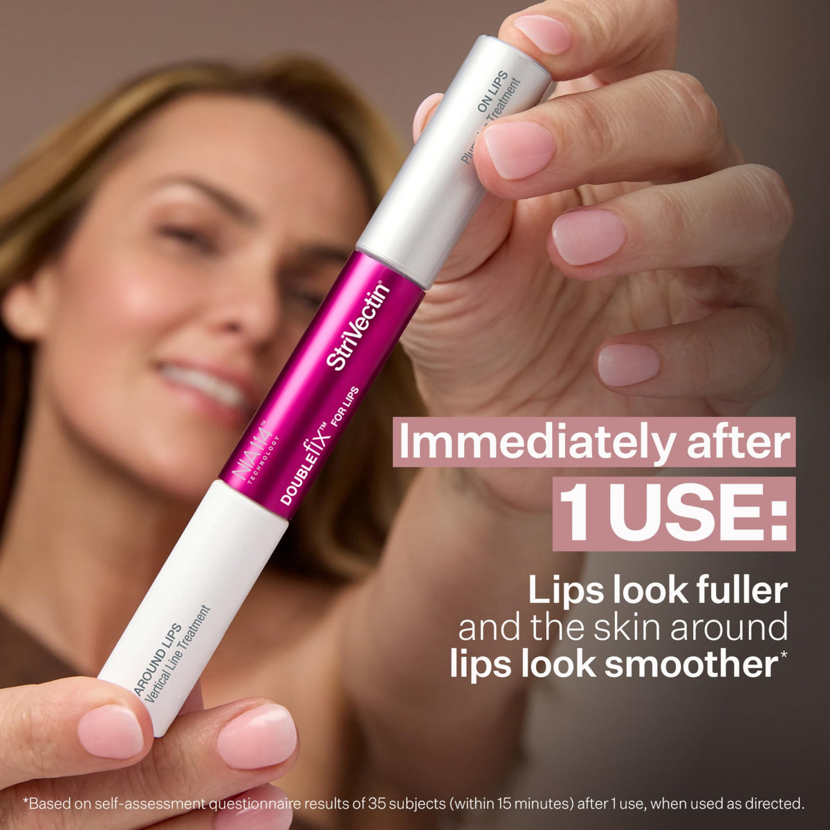 StriVectin DoubleFix applicator closeup demonstrating precise, mess-free application benefit