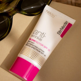 StriVectin applied under makeup as a luminous primer and protector