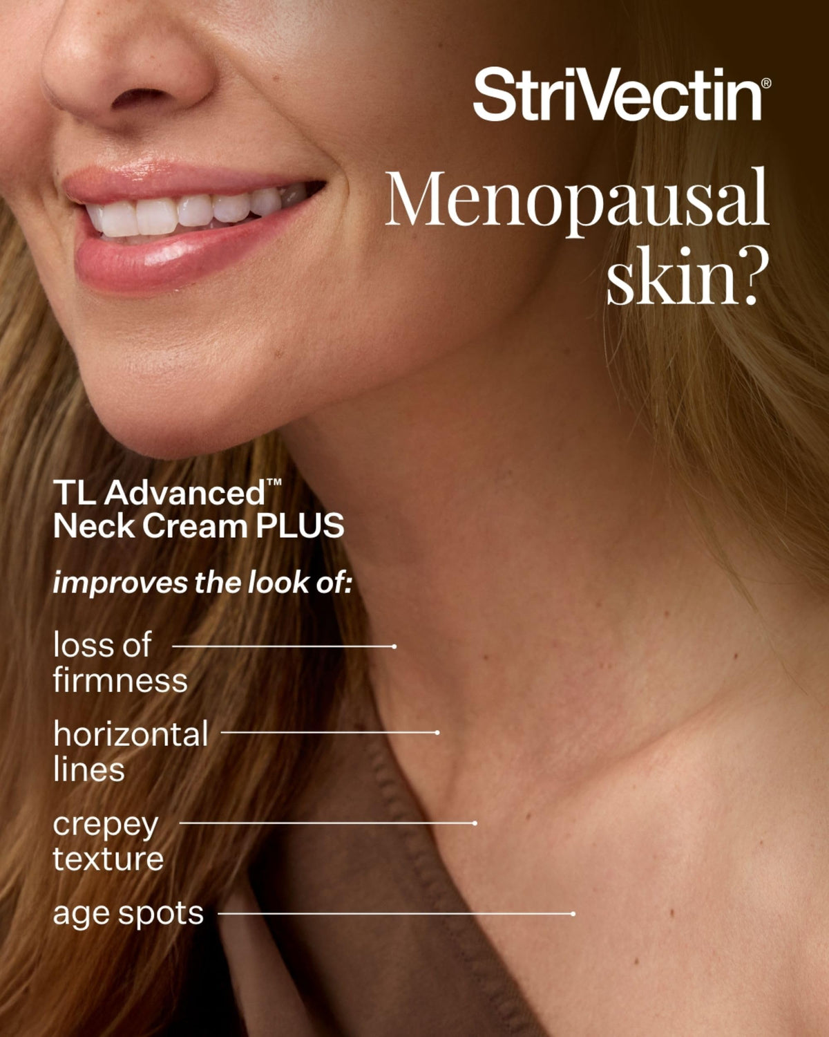 StriVectin label and ingredients view emphasizing peptide technology benefit