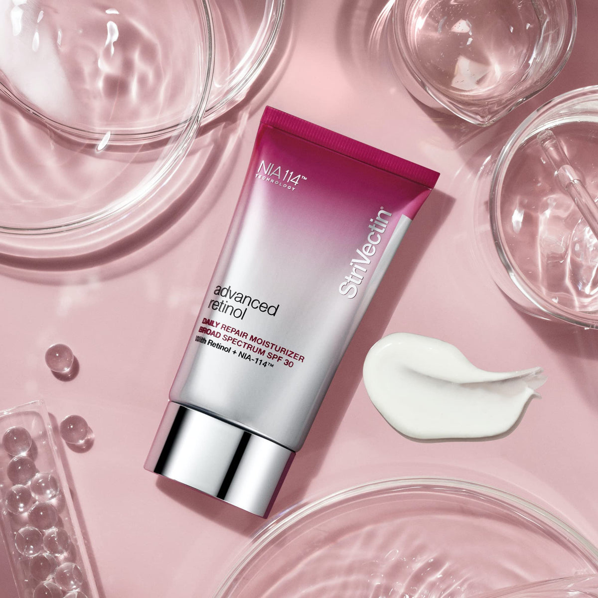 StriVectin product box and jar highlighting clinical-grade benefit