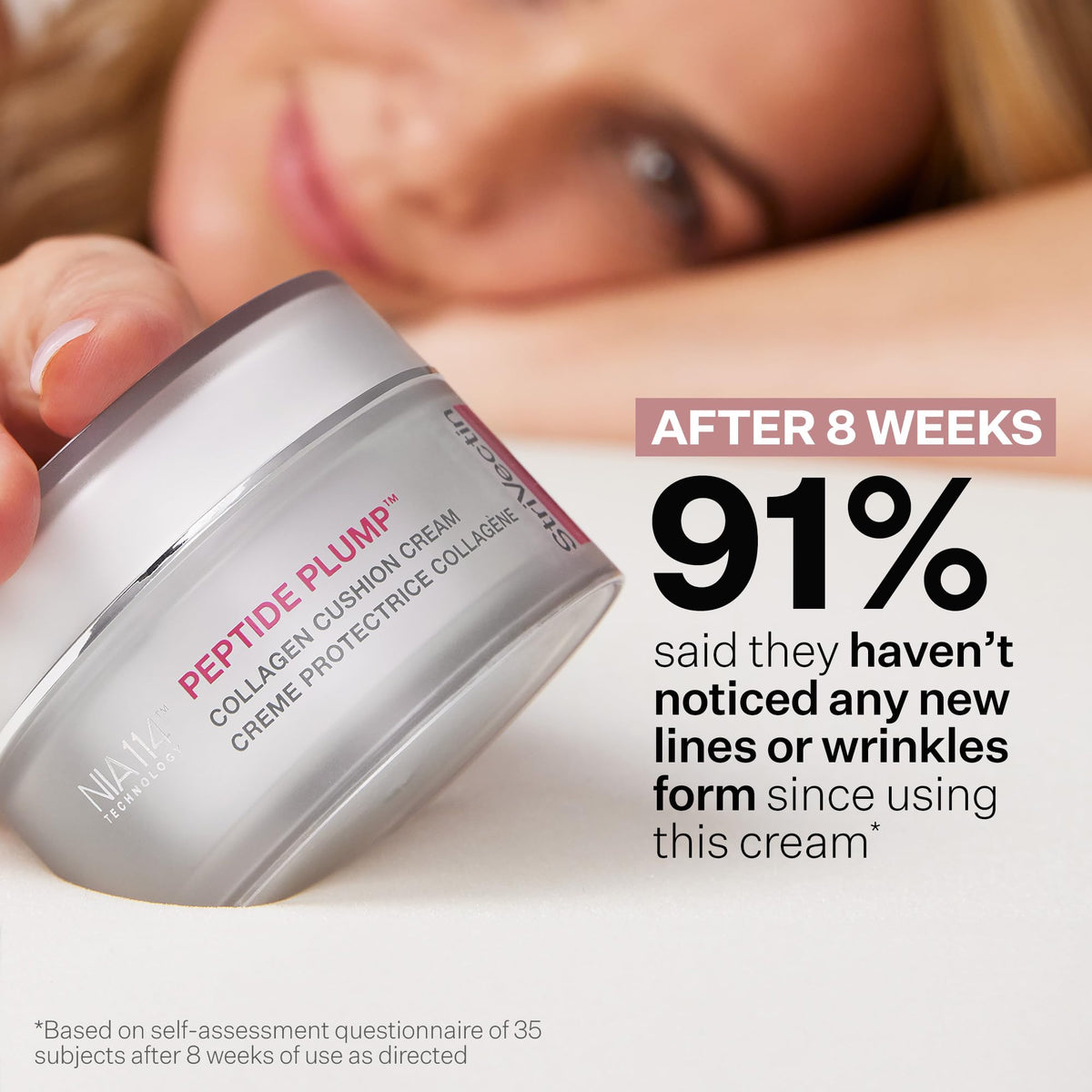 StriVectin on bathroom vanity in lifestyle shot showing daily routine benefit