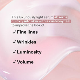 StriVectin serum texture drop illustrating lightweight, fast-absorbing finish