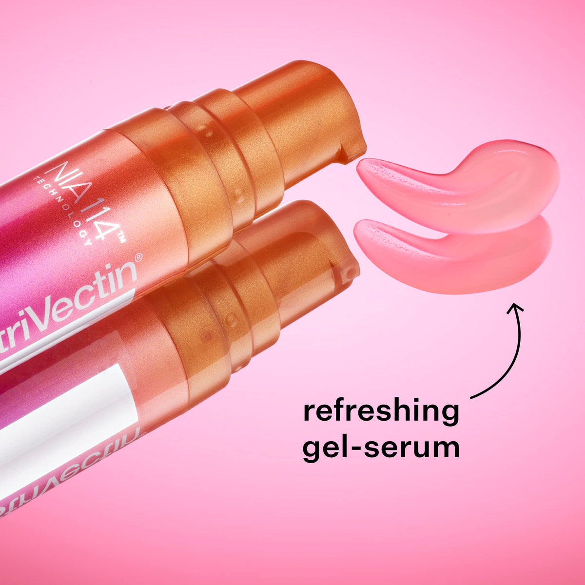 StriVectin Super C open bottle with gel drop showing silky, fast-absorbing gel