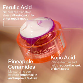 StriVectin ingredients flatlay with Vitamin C and Kojic Acid benefits