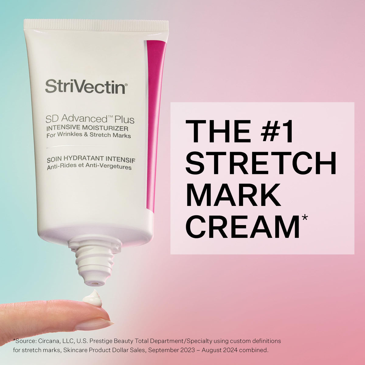 StriVectin cream texture close-up highlighting rich, absorbent formula benefit