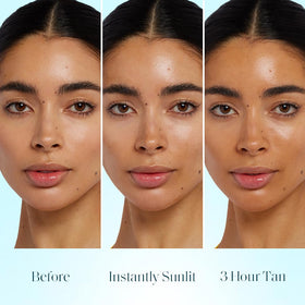 St.Tropez before and after one hour showing developing natural tan