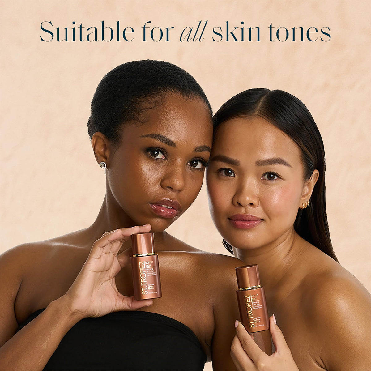 St.Tropez face application with fingertips for even, streak-free color