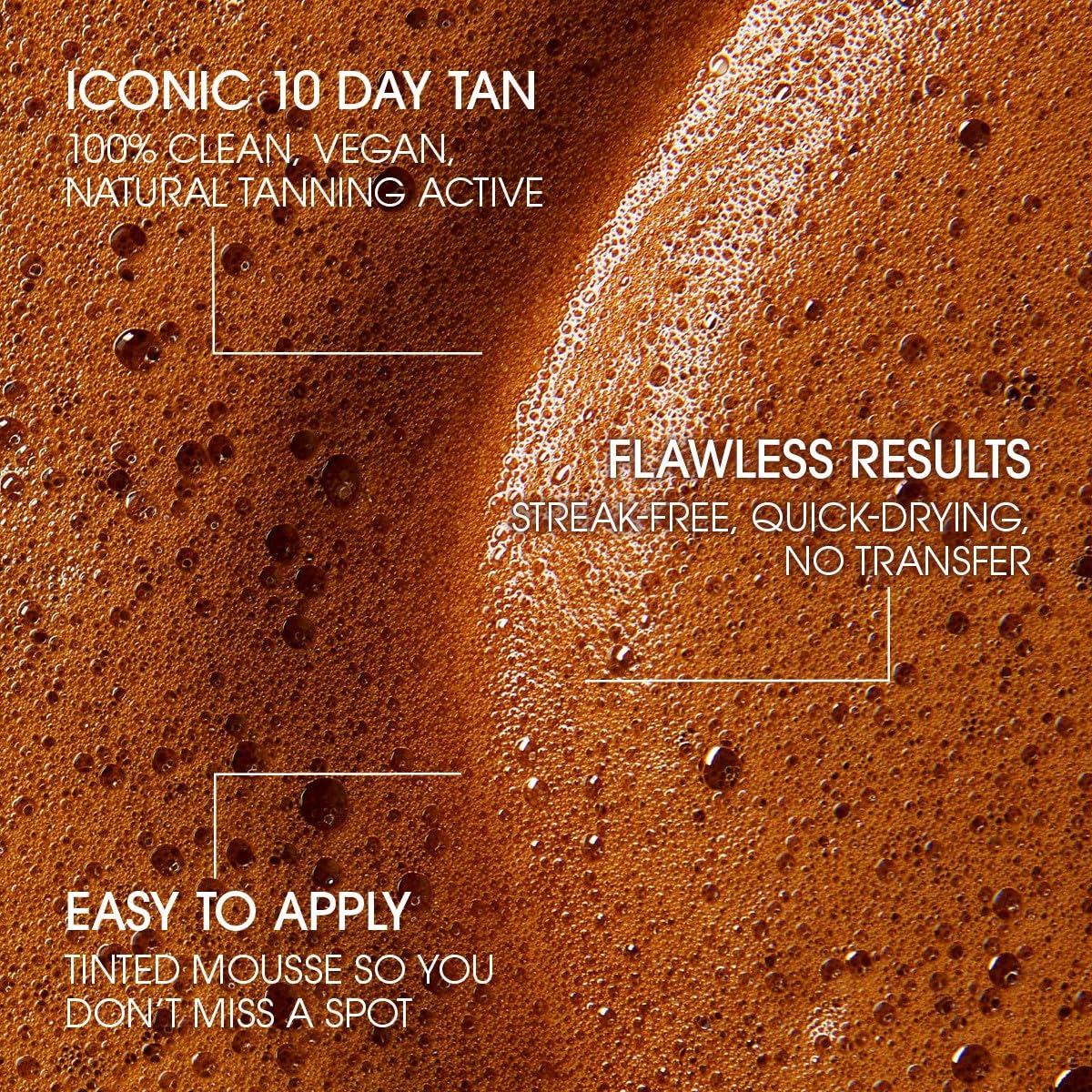 St.Tropez mousse texture close-up displaying lightweight blendability for smooth finish
