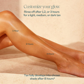 St.Tropez tinted mousse on applicator mitt for streak-free finish