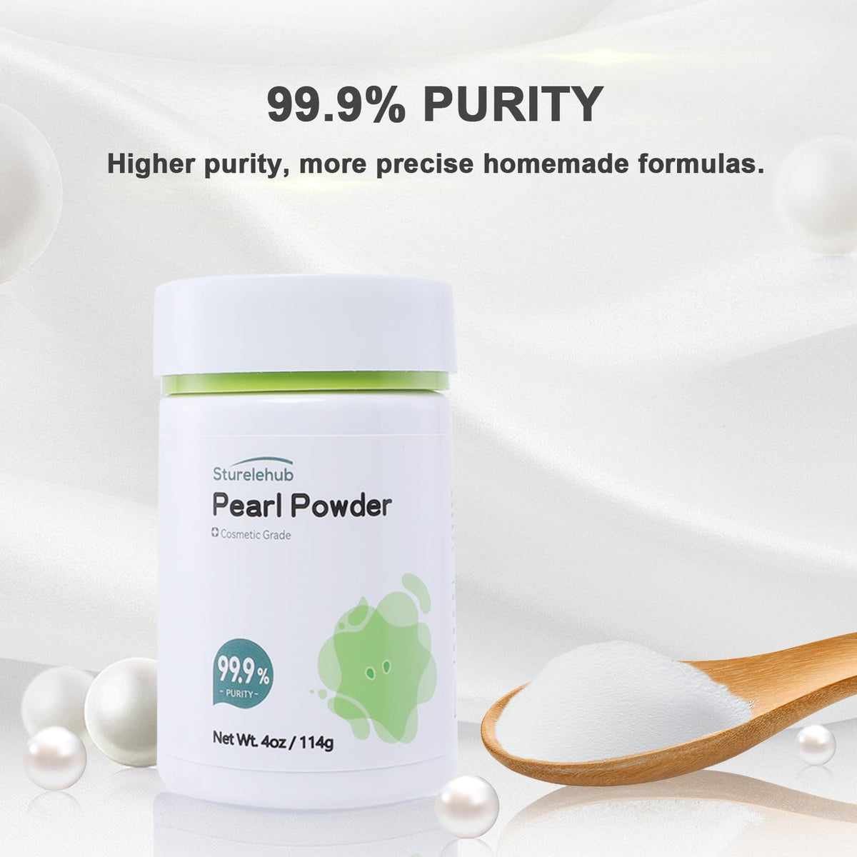 Sturelehub close-up of fine pearl powder texture for smooth blending