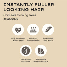 STYLE EDIT hand applying fibers over thinning area for instant density