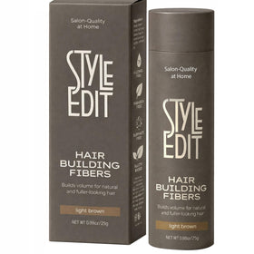STYLE EDIT front jar showing light brown fiber powder for instant thickness