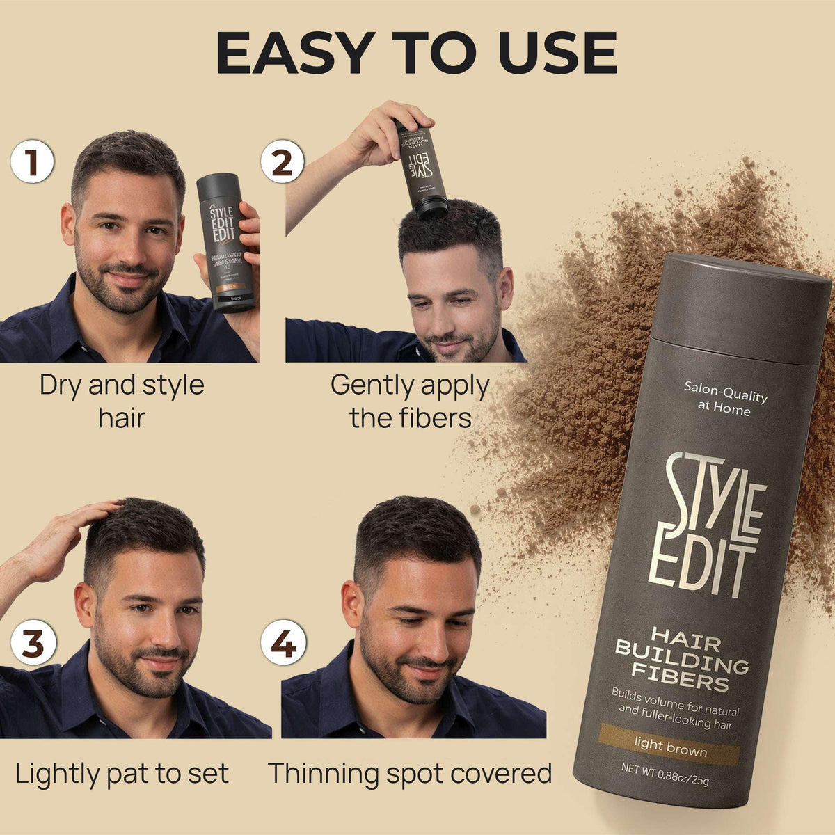 STYLE EDIT product label showing plant-based, paraben-free ingredient benefit