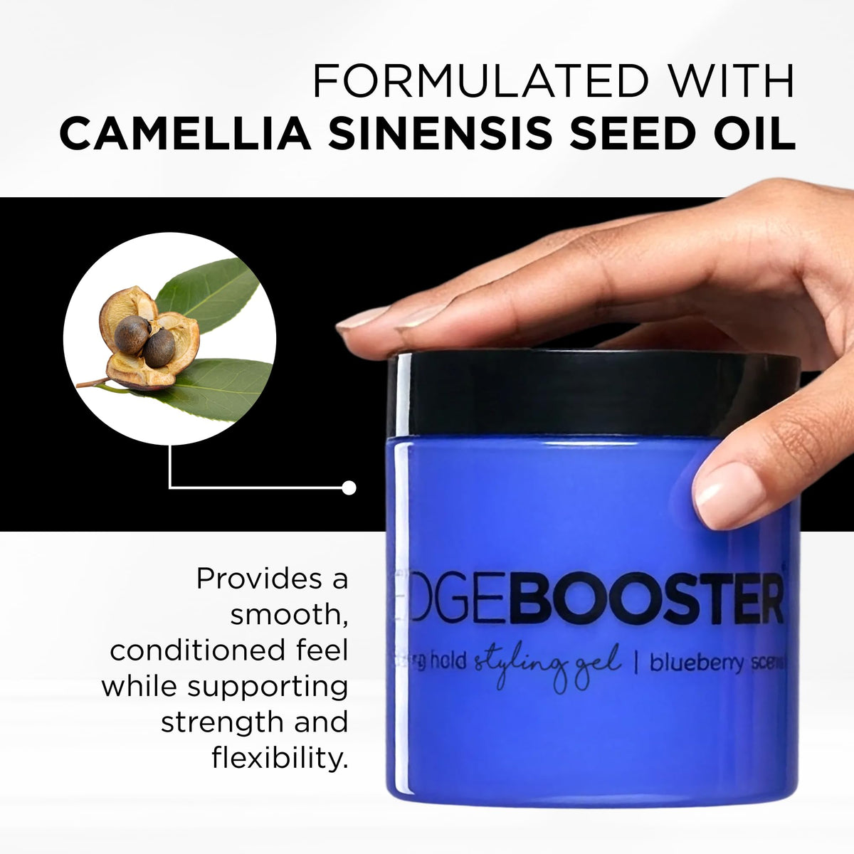 Style Factor smoothing hairline for sleek edges and long-lasting control
